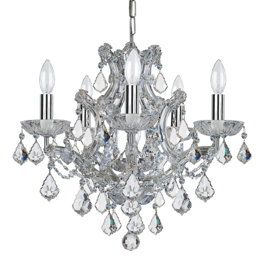 6-light Chrome/ Crystal Mini Chandelier