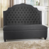 Baxton Studio Madelyn Grey Linen Modern Banquette Bench