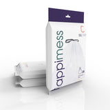 happimess 13.2 Gallon Drawstring Trash Can Liner, White (60-Count, 3-Packs of 20 Liners)