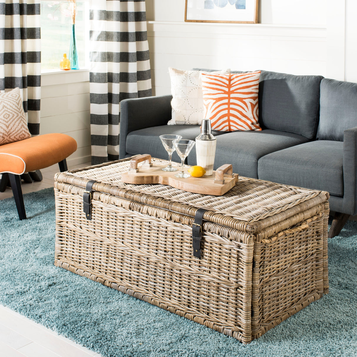 happimess Caden 46" Wicker Storage Trunk, Natural