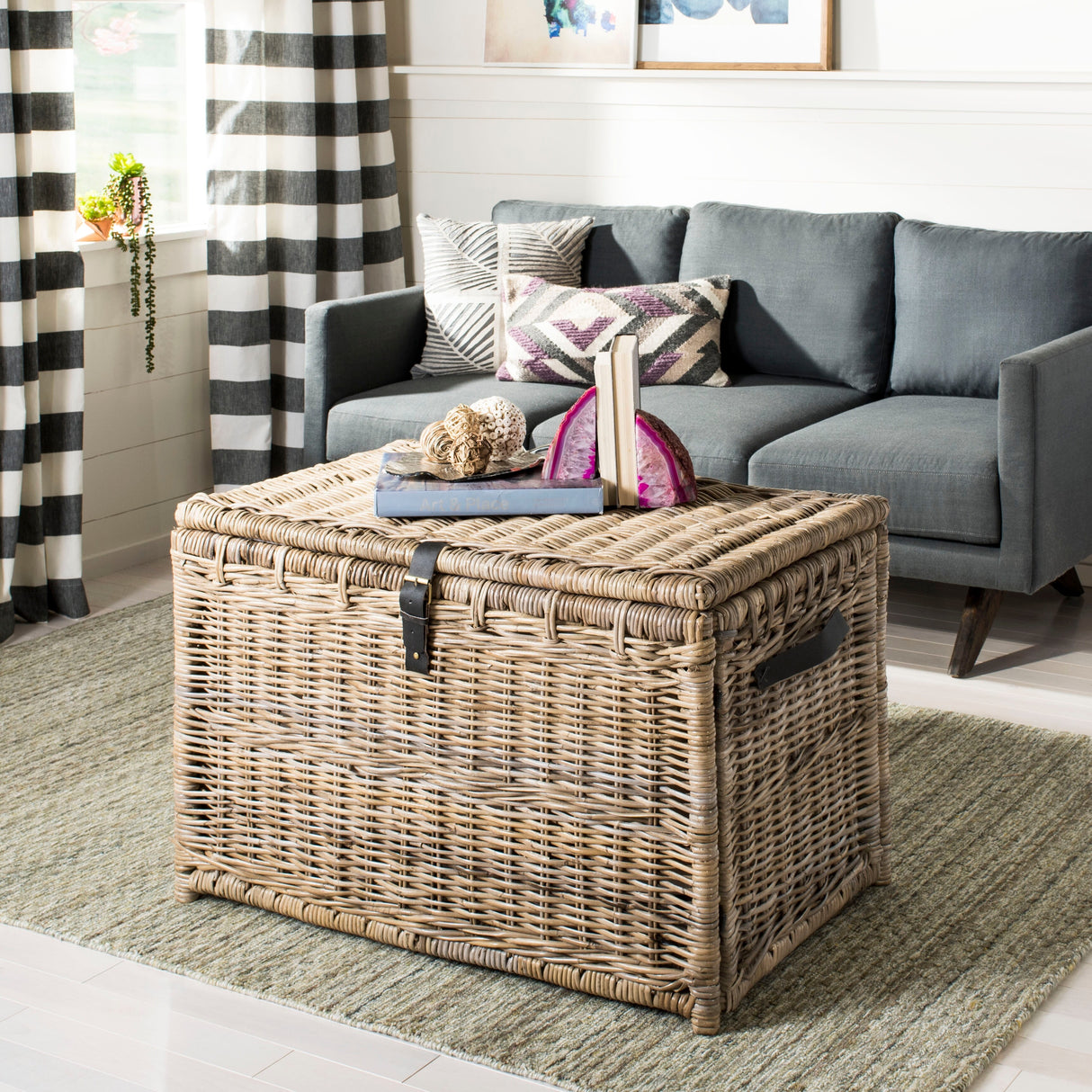 happimess Michael 35" Wicker Storage Trunk, Natural