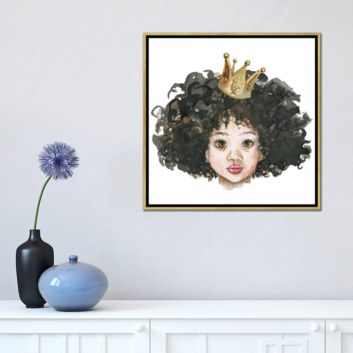 iCanvas "Afro Little Princess" by Ephrazy Graphics Framed Canvas Print