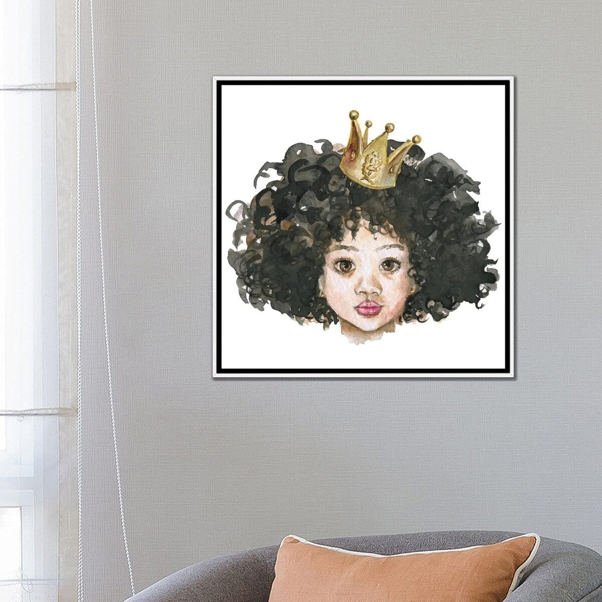 iCanvas "Afro Little Princess" by Ephrazy Graphics Framed Canvas Print