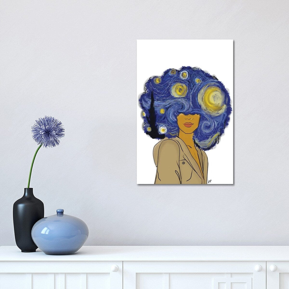 iCanvas "Afro Starry Nights" by Bri Pippens Canvas Print