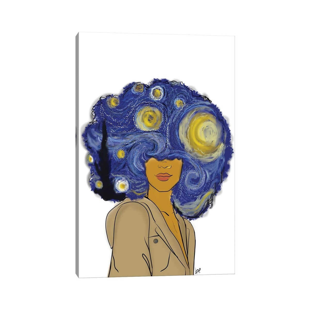 iCanvas "Afro Starry Nights" by Bri Pippens Canvas Print