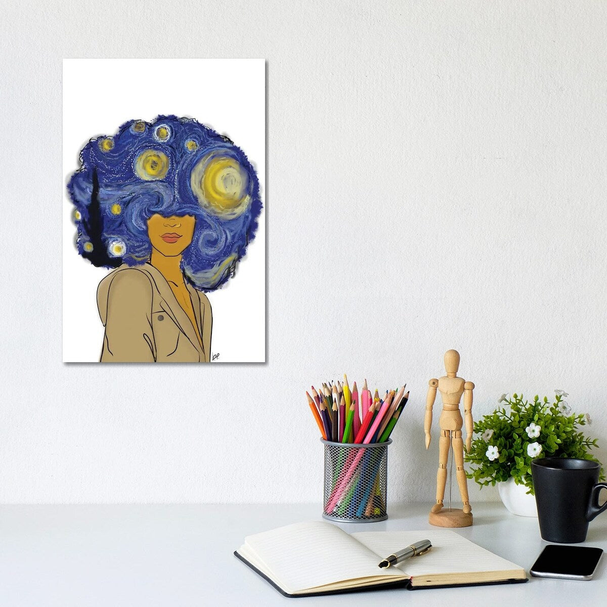 iCanvas "Afro Starry Nights" by Bri Pippens Canvas Print