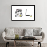 iCanvas "Alphabet Of Snacking Animals - Lemon Meringue Pie-Eating-Loris" by Jimbobart Framed