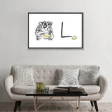iCanvas "Alphabet Of Snacking Animals - Lemon Meringue Pie-Eating-Loris" by Jimbobart Framed