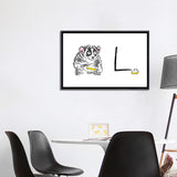 iCanvas "Alphabet Of Snacking Animals - Lemon Meringue Pie-Eating-Loris" by Jimbobart Framed