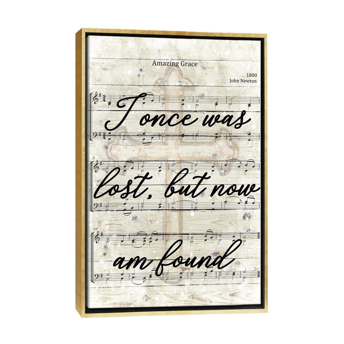 iCanvas "Amazing Grace Now I'm Found" by Front Porch Pickins Framed
