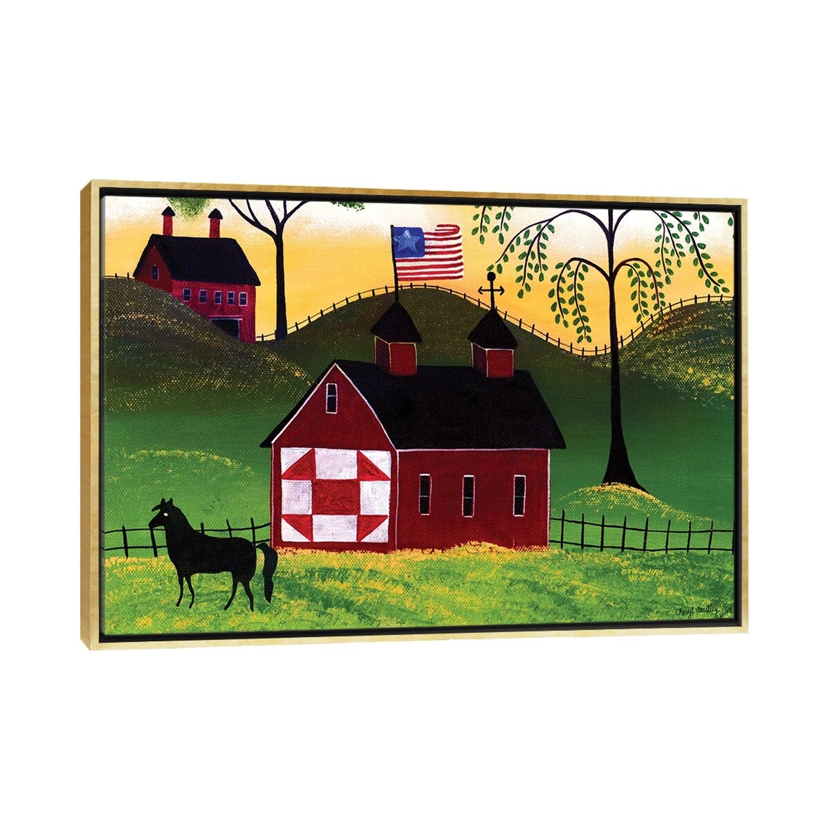 iCanvas "American Red Horse Barn III" by Cheryl Bartley Framed