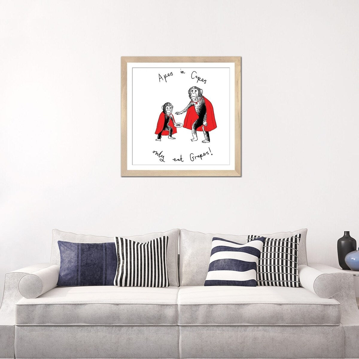 iCanvas "Apes In Capes Only Eat Grapes" by Jimbobart