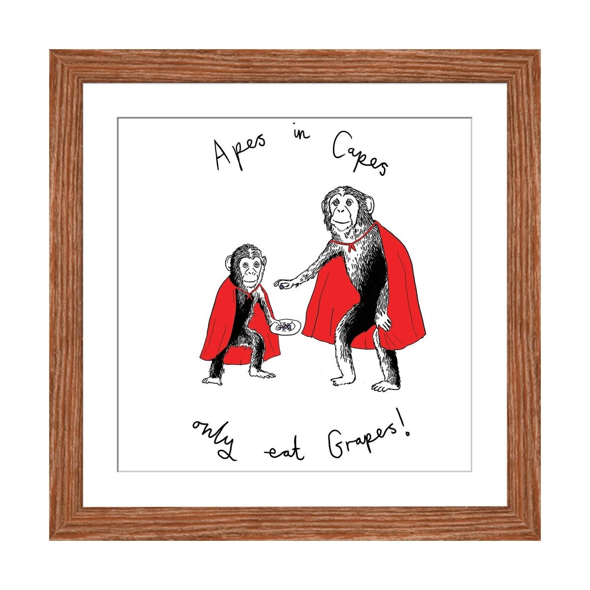 iCanvas "Apes In Capes Only Eat Grapes" by Jimbobart