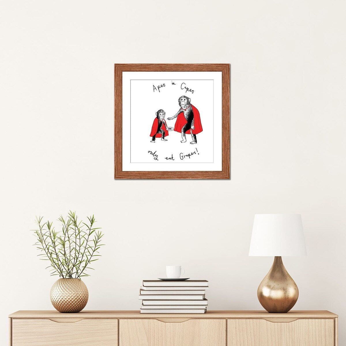 iCanvas "Apes In Capes Only Eat Grapes" by Jimbobart