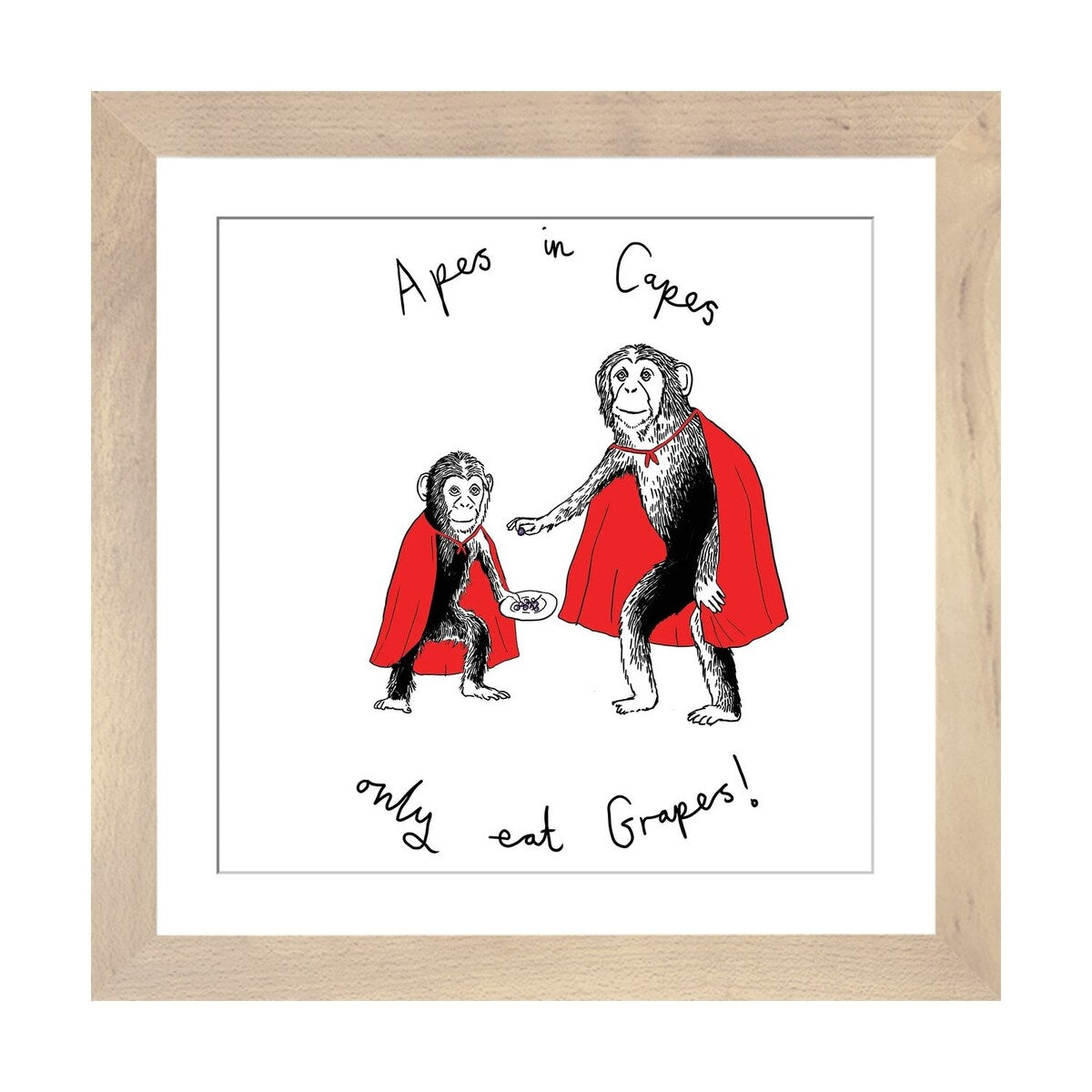 iCanvas "Apes In Capes Only Eat Grapes" by Jimbobart