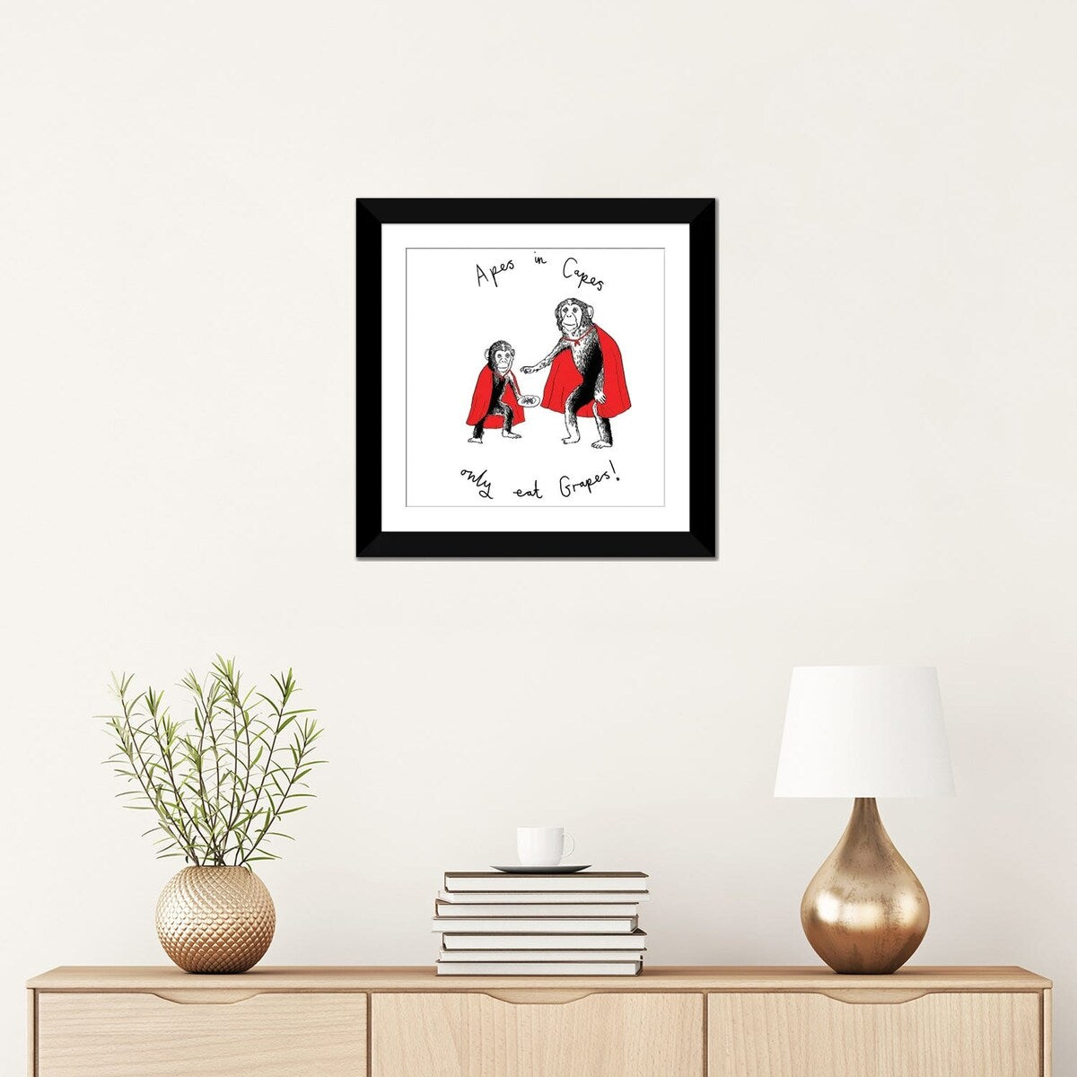 iCanvas "Apes In Capes Only Eat Grapes" by Jimbobart