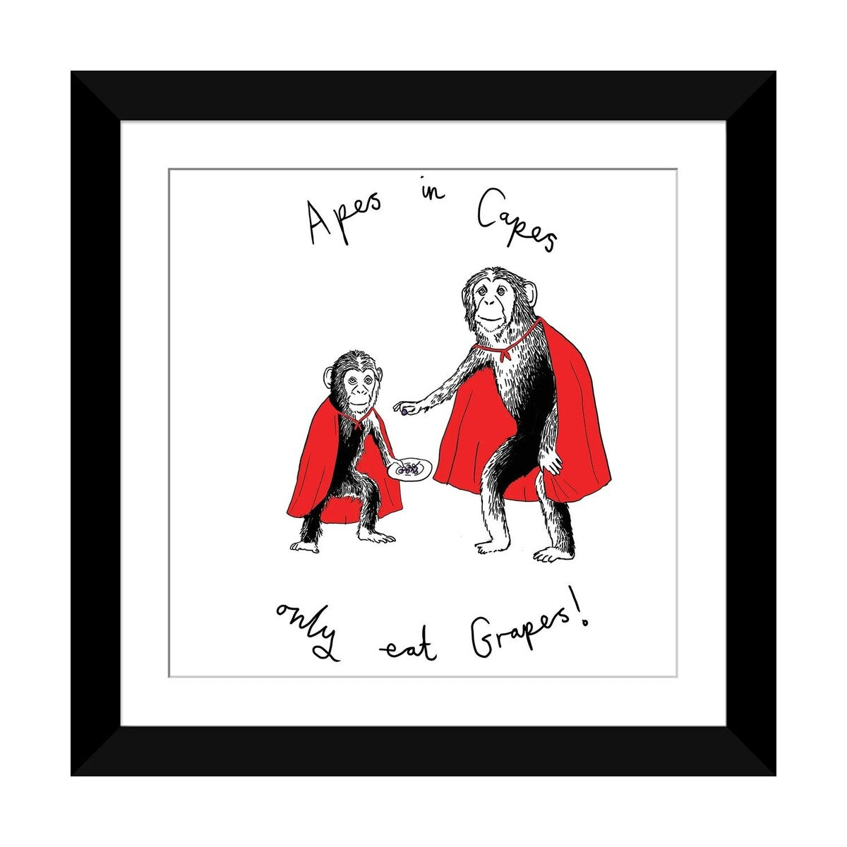 iCanvas "Apes In Capes Only Eat Grapes" by Jimbobart