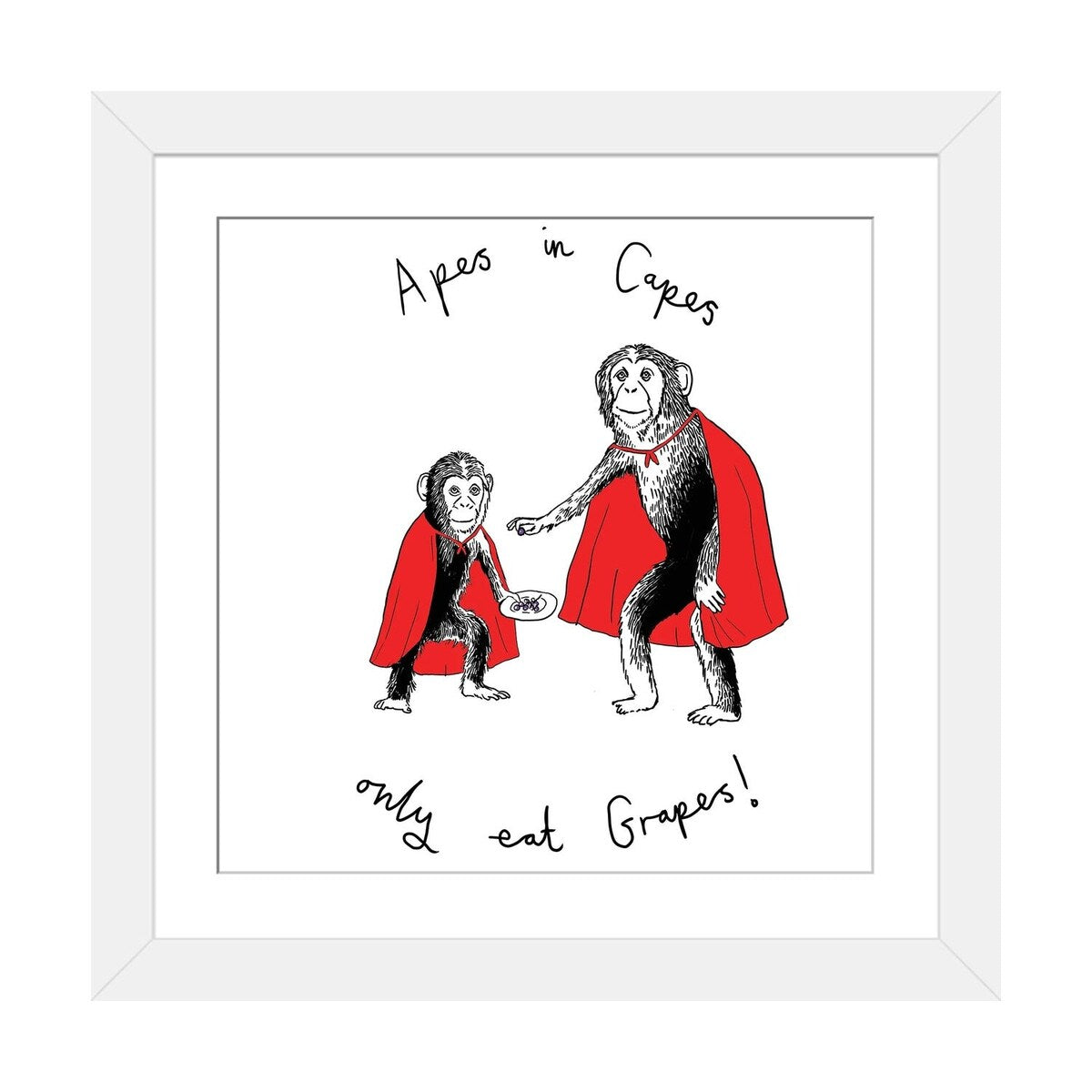iCanvas "Apes In Capes Only Eat Grapes" by Jimbobart