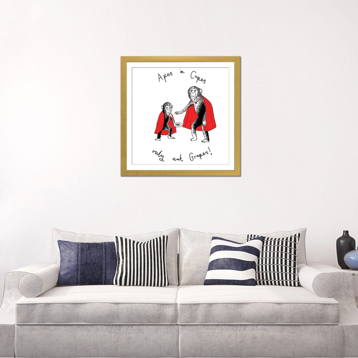 iCanvas "Apes In Capes Only Eat Grapes" by Jimbobart
