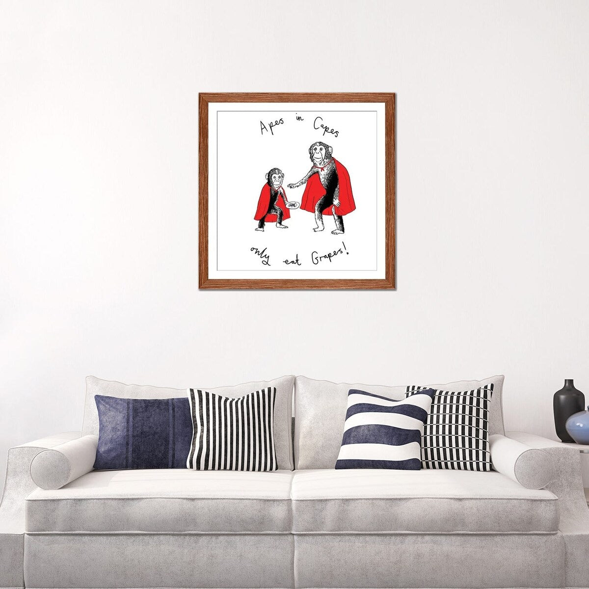iCanvas "Apes In Capes Only Eat Grapes" by Jimbobart
