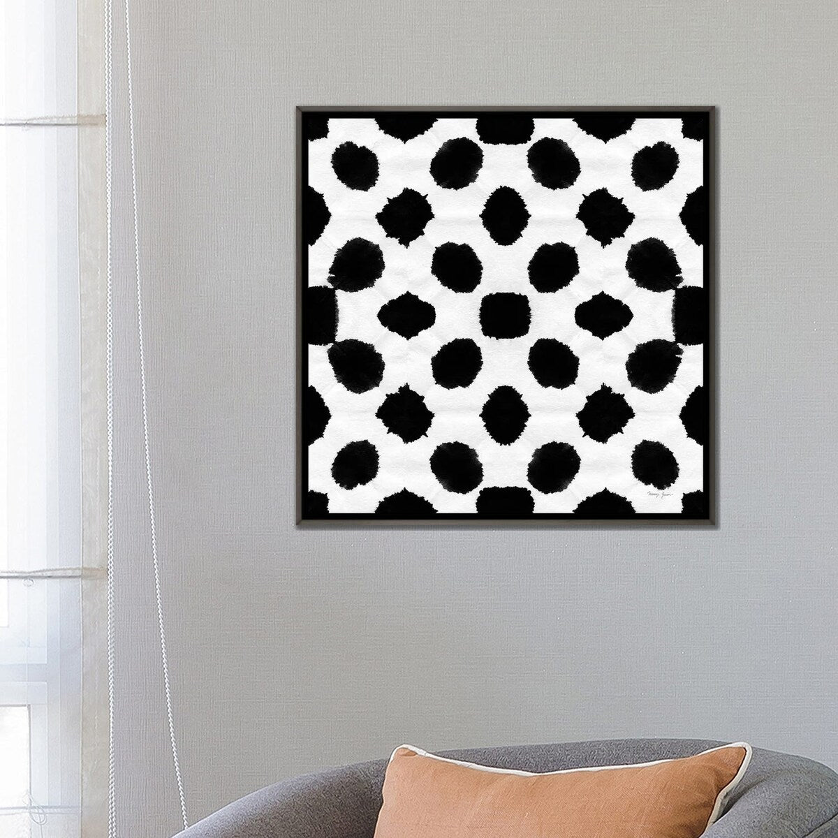 iCanvas "Aquarelle Black and White IX" by Nancy Green Framed