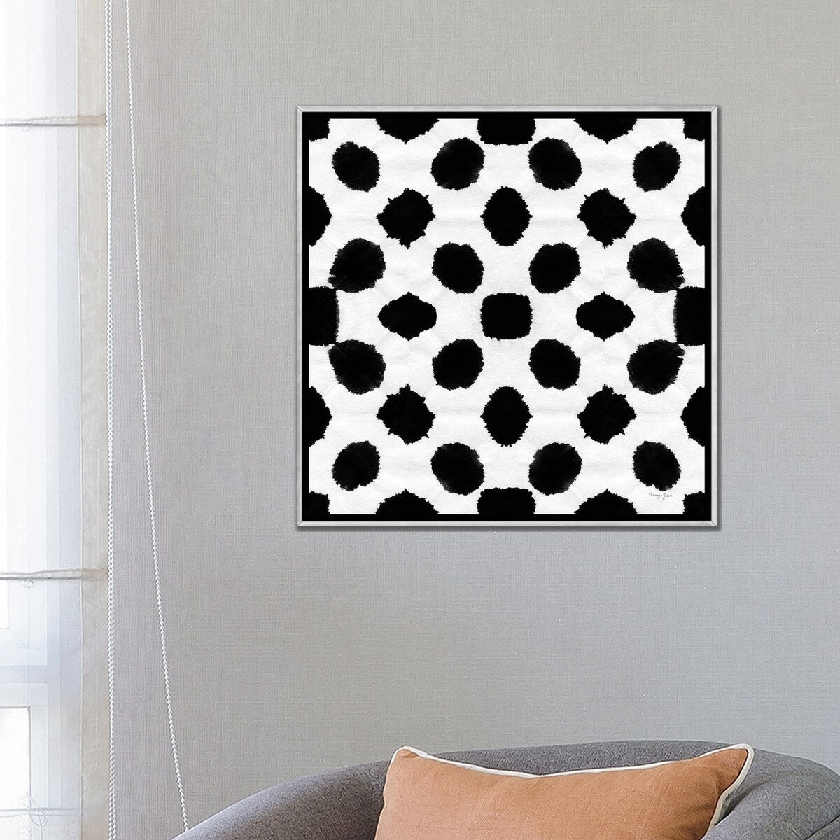 iCanvas "Aquarelle Black and White IX" by Nancy Green Framed