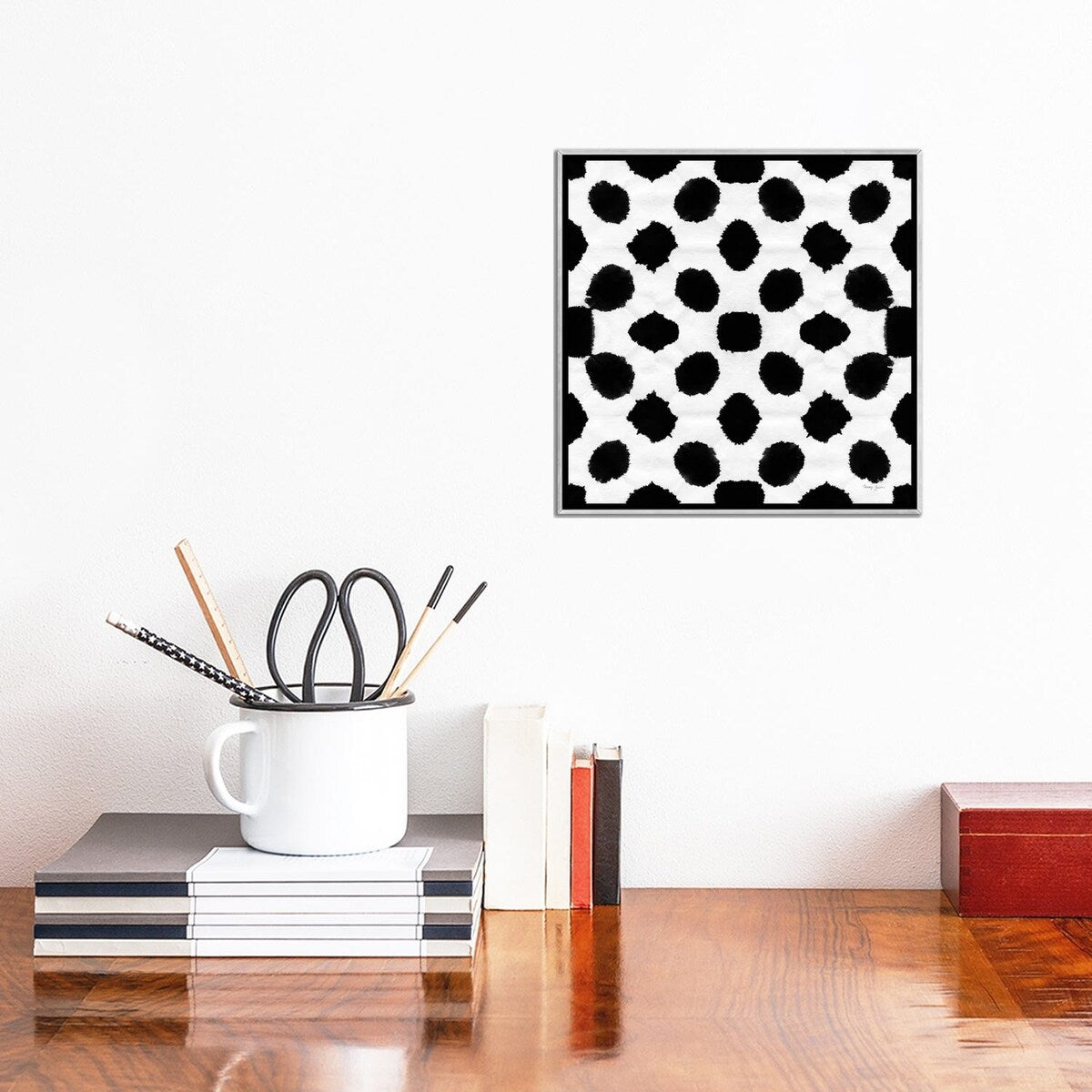 iCanvas "Aquarelle Black and White IX" by Nancy Green Framed