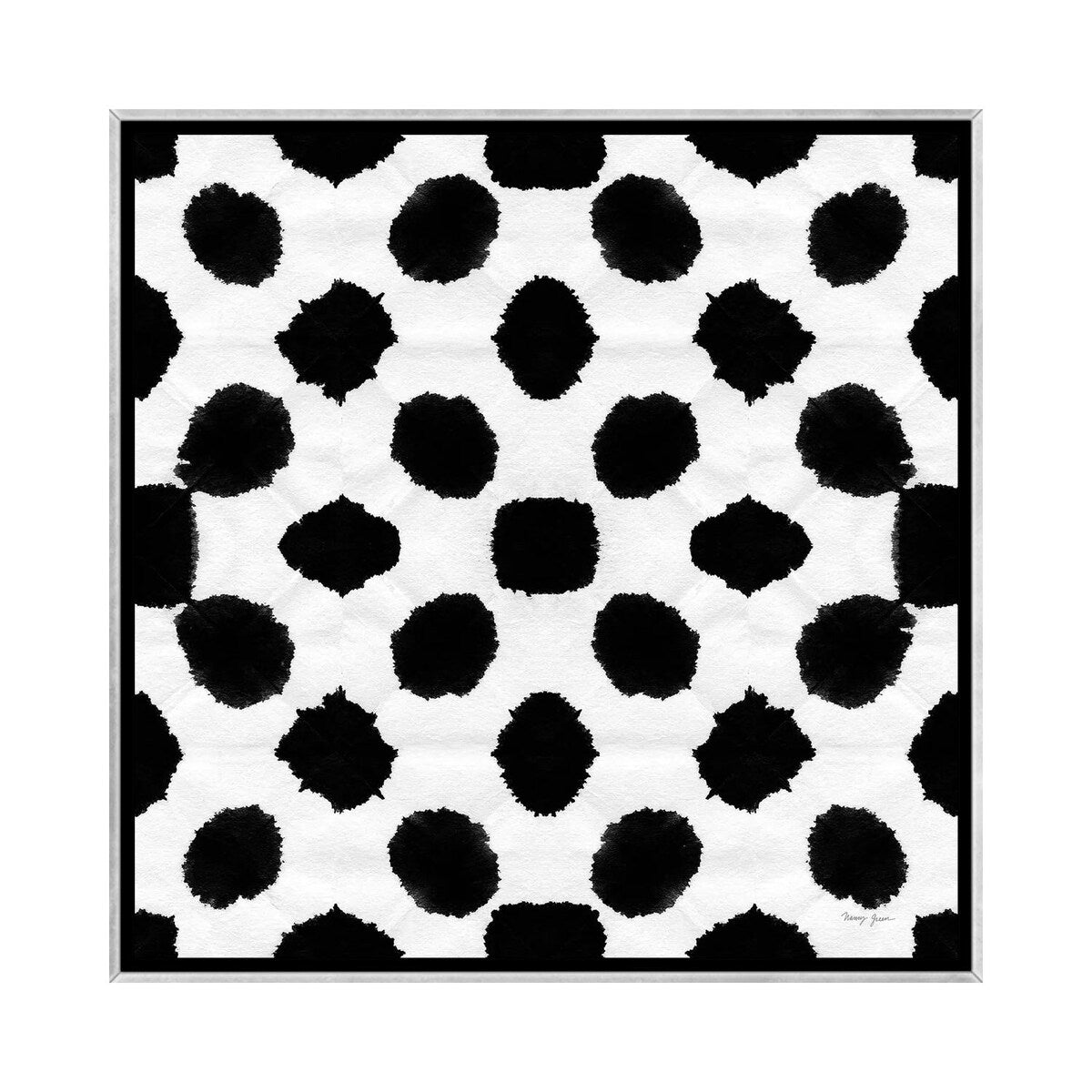 iCanvas "Aquarelle Black and White IX" by Nancy Green Framed