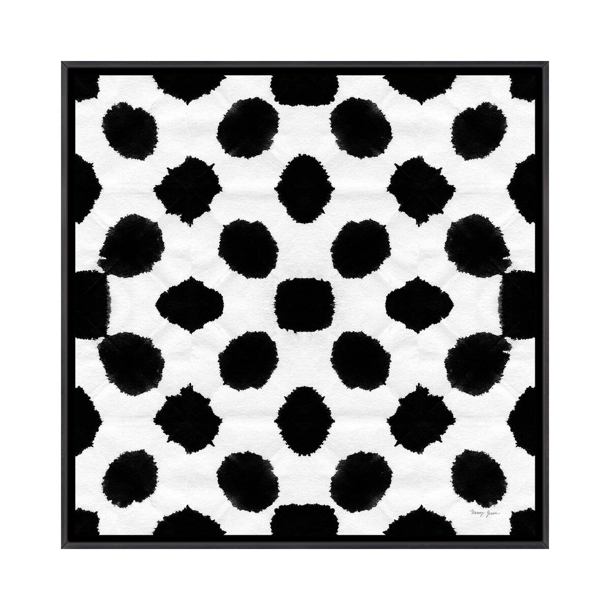 iCanvas "Aquarelle Black and White IX" by Nancy Green Framed