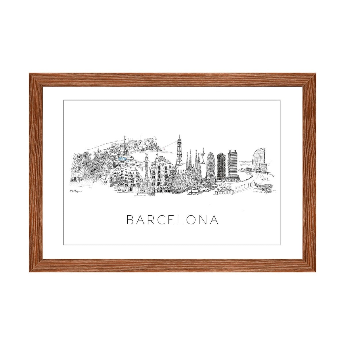 iCanvas "Barcelona Skyline" by Natalie Ryan