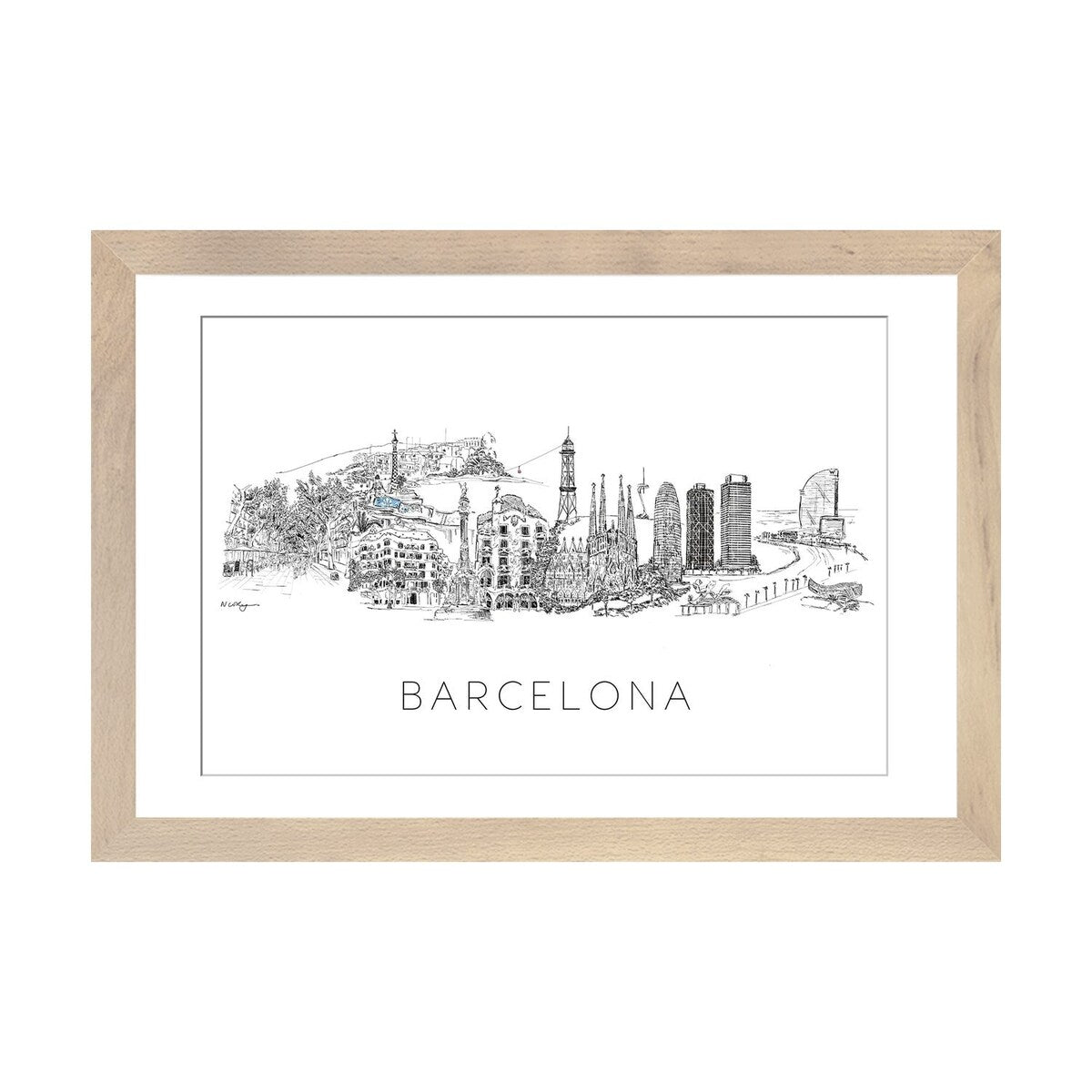 iCanvas "Barcelona Skyline" by Natalie Ryan