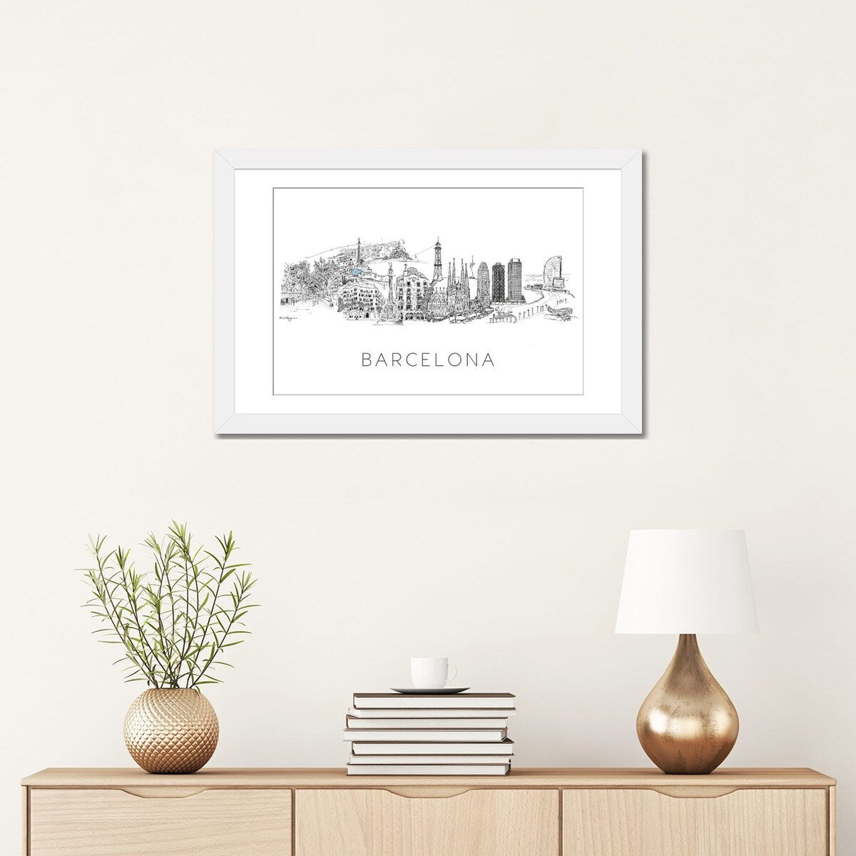 iCanvas "Barcelona Skyline" by Natalie Ryan