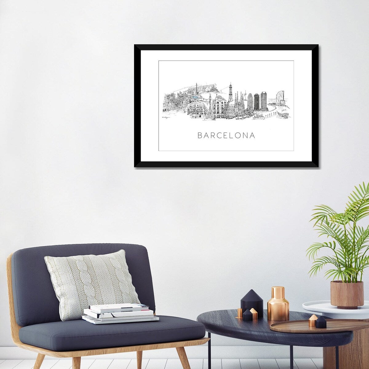 iCanvas "Barcelona Skyline" by Natalie Ryan