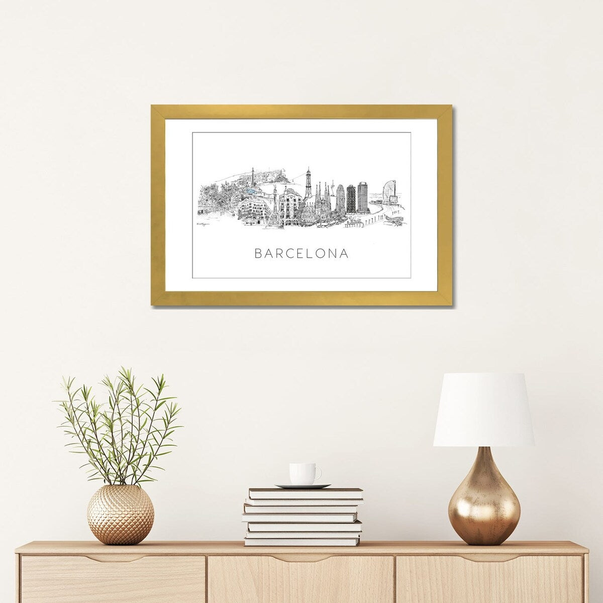 iCanvas "Barcelona Skyline" by Natalie Ryan