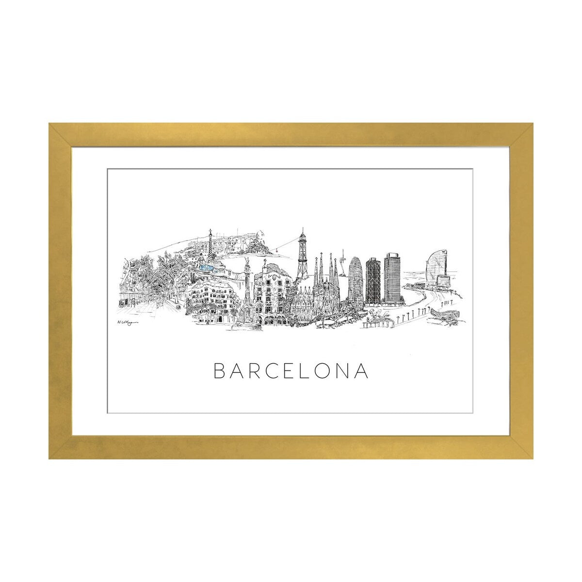 iCanvas "Barcelona Skyline" by Natalie Ryan
