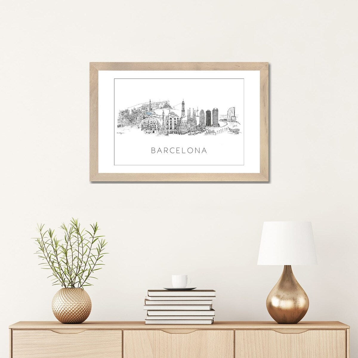 iCanvas "Barcelona Skyline" by Natalie Ryan