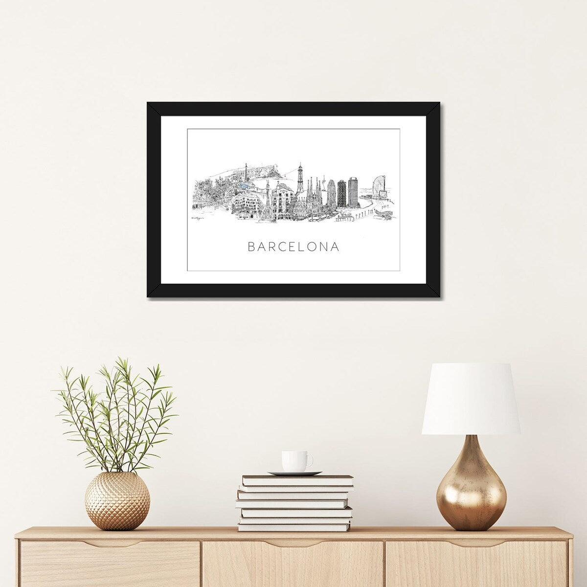 iCanvas "Barcelona Skyline" by Natalie Ryan