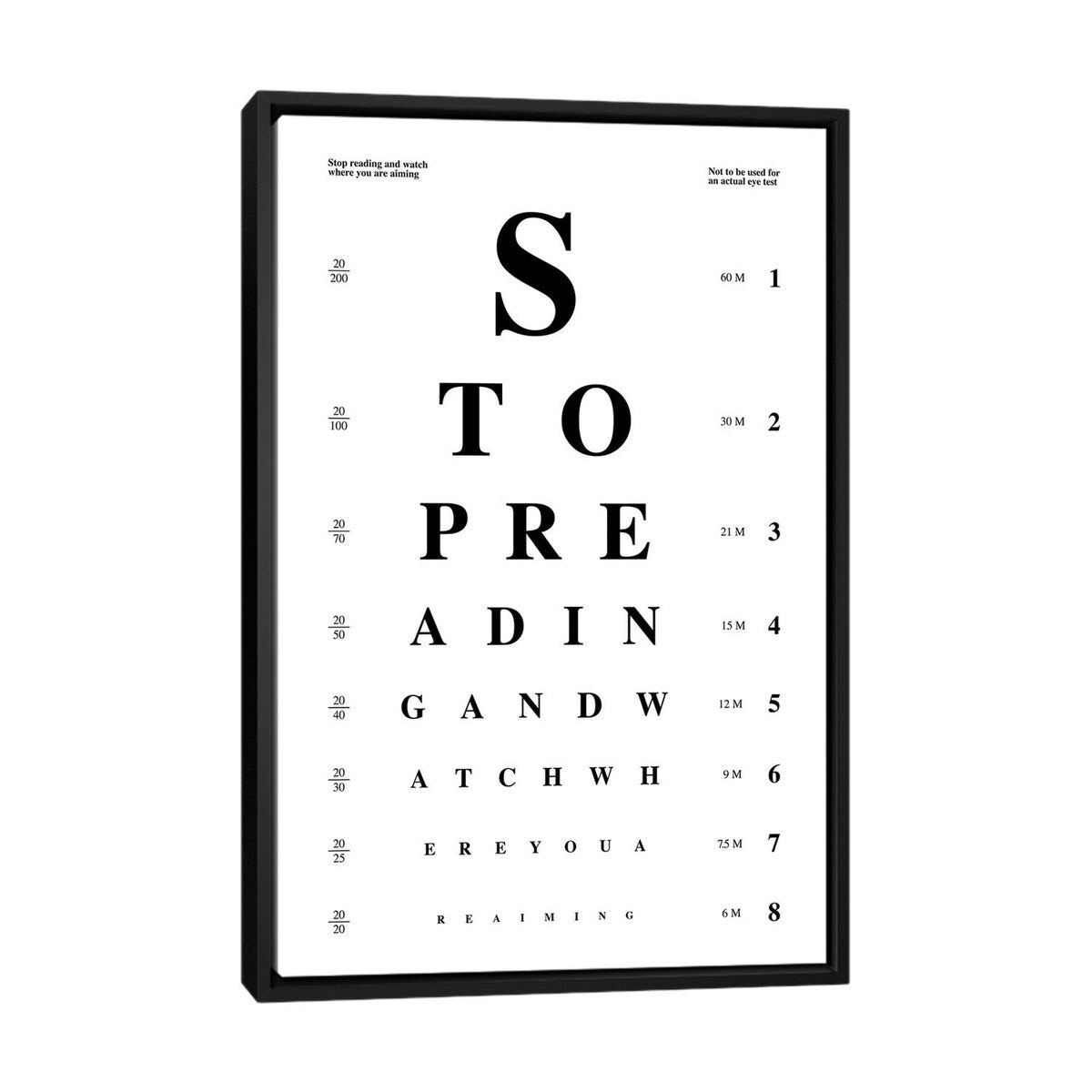 iCanvas "Bathroom Eye Test" by avesix Framed Canvas Print