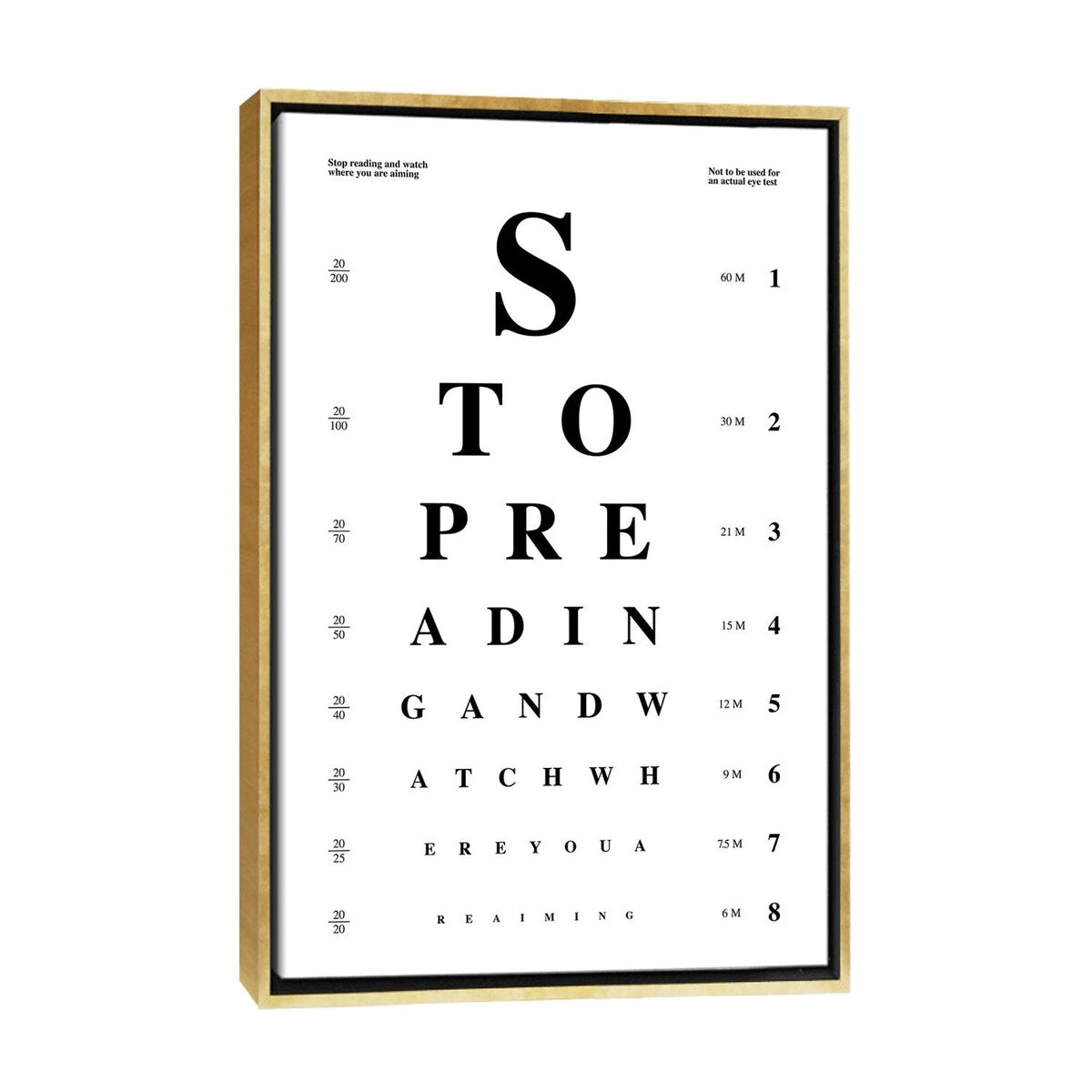 iCanvas "Bathroom Eye Test" by avesix Framed Canvas Print