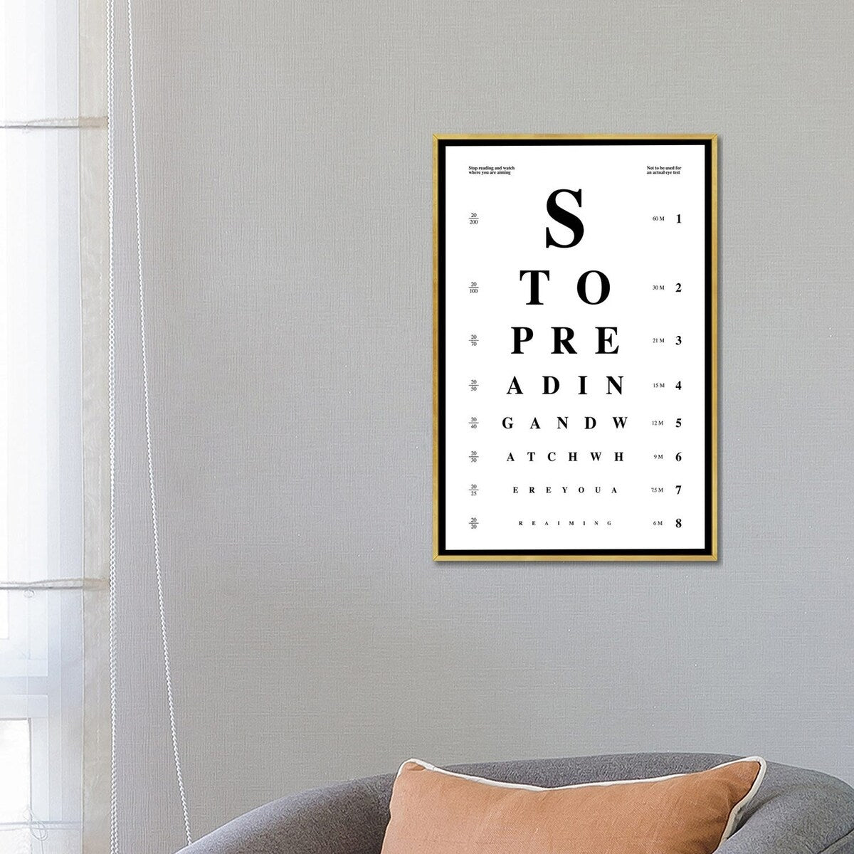 iCanvas "Bathroom Eye Test" by avesix Framed Canvas Print