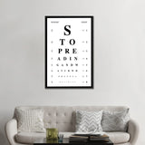 iCanvas "Bathroom Eye Test" by avesix Framed Canvas Print