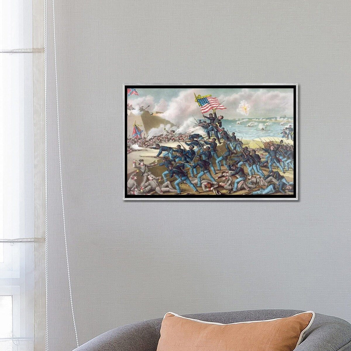 iCanvas "Battle Of Fort Wagner, 1863" by Kurz & Allison Framed