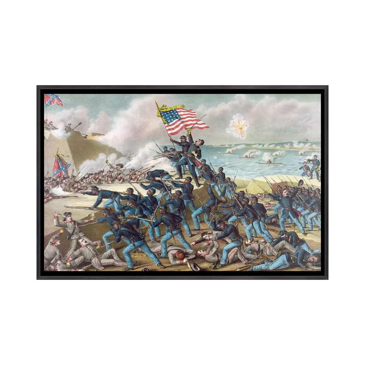 iCanvas "Battle Of Fort Wagner, 1863" by Kurz & Allison Framed