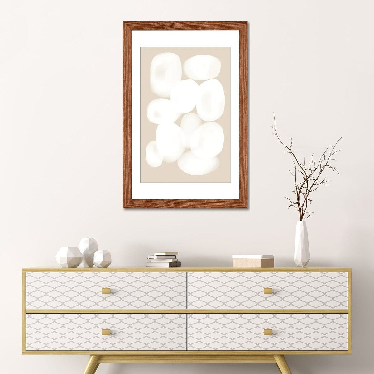 iCanvas "Beige White Circle" by Nikki