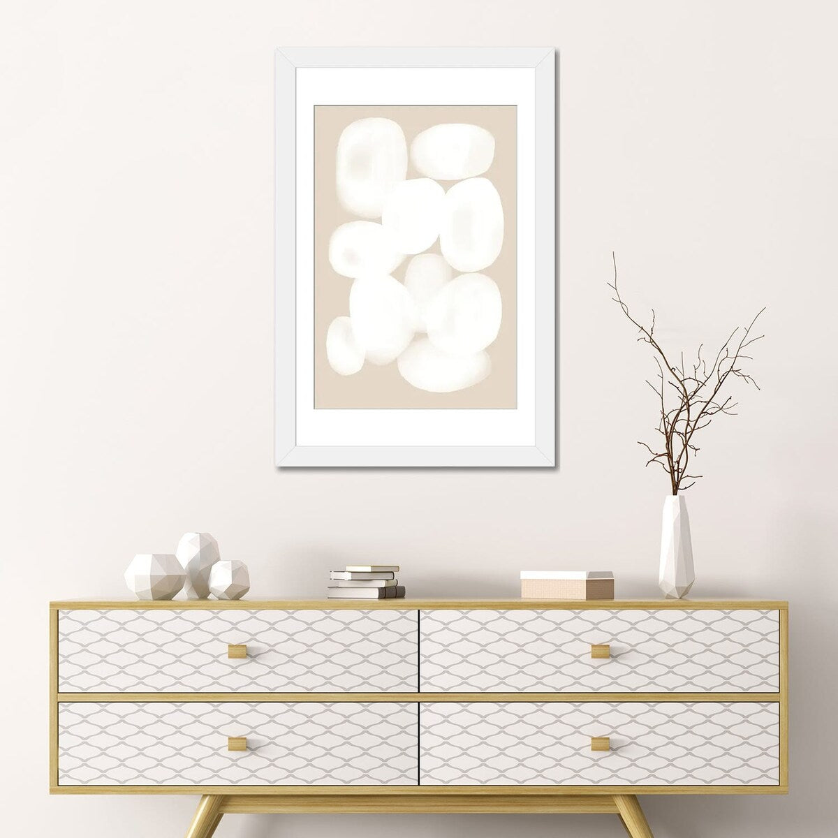 iCanvas "Beige White Circle" by Nikki