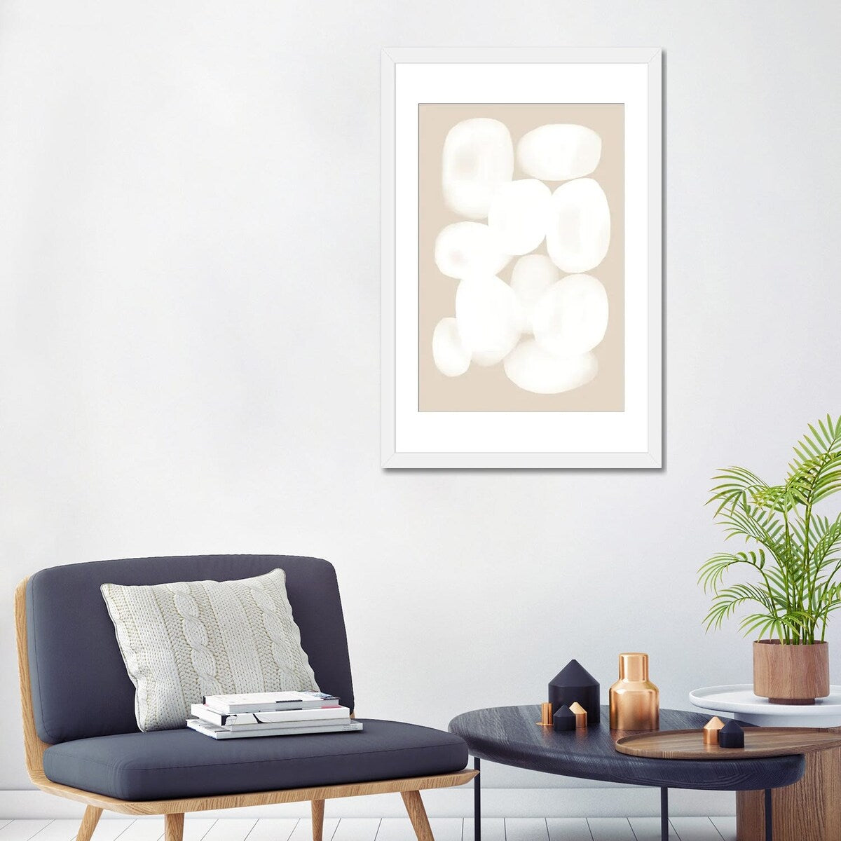 iCanvas "Beige White Circle" by Nikki