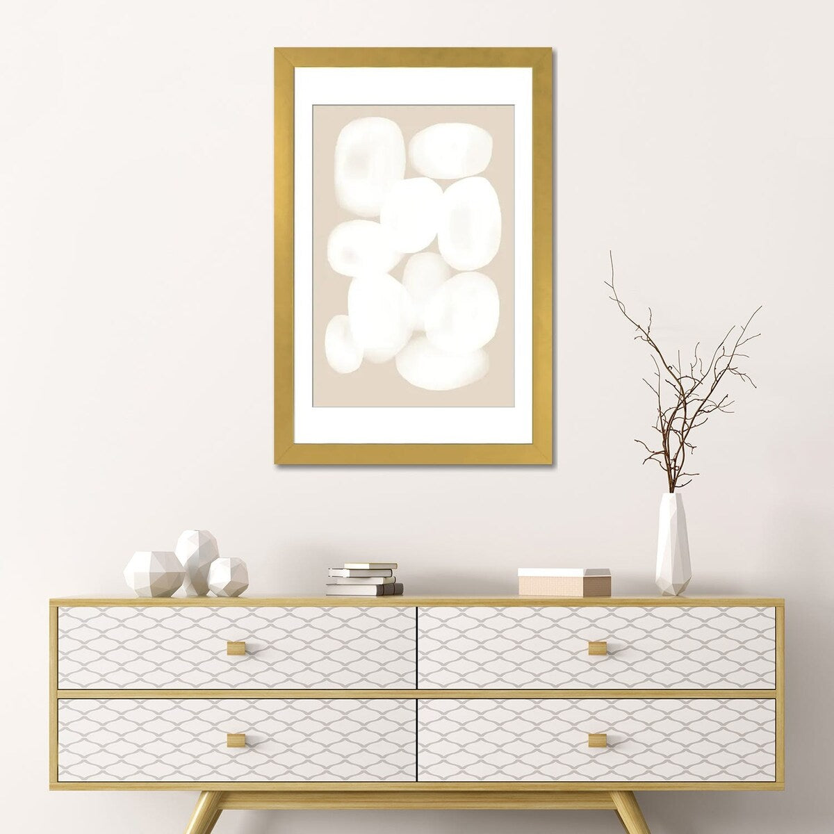 iCanvas "Beige White Circle" by Nikki