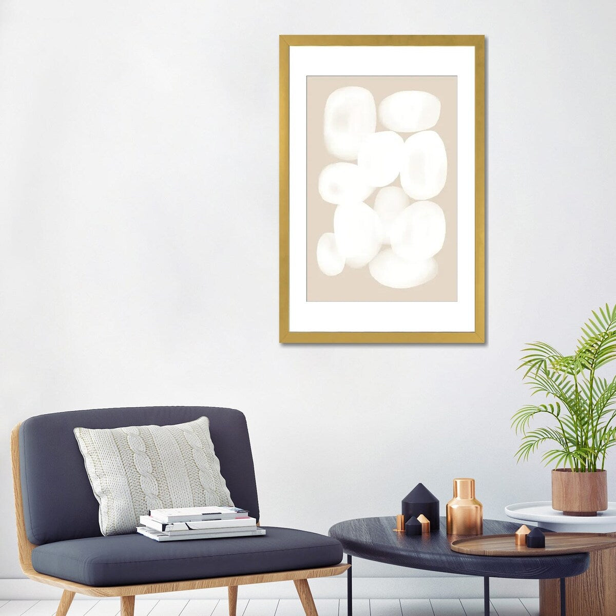 iCanvas "Beige White Circle" by Nikki