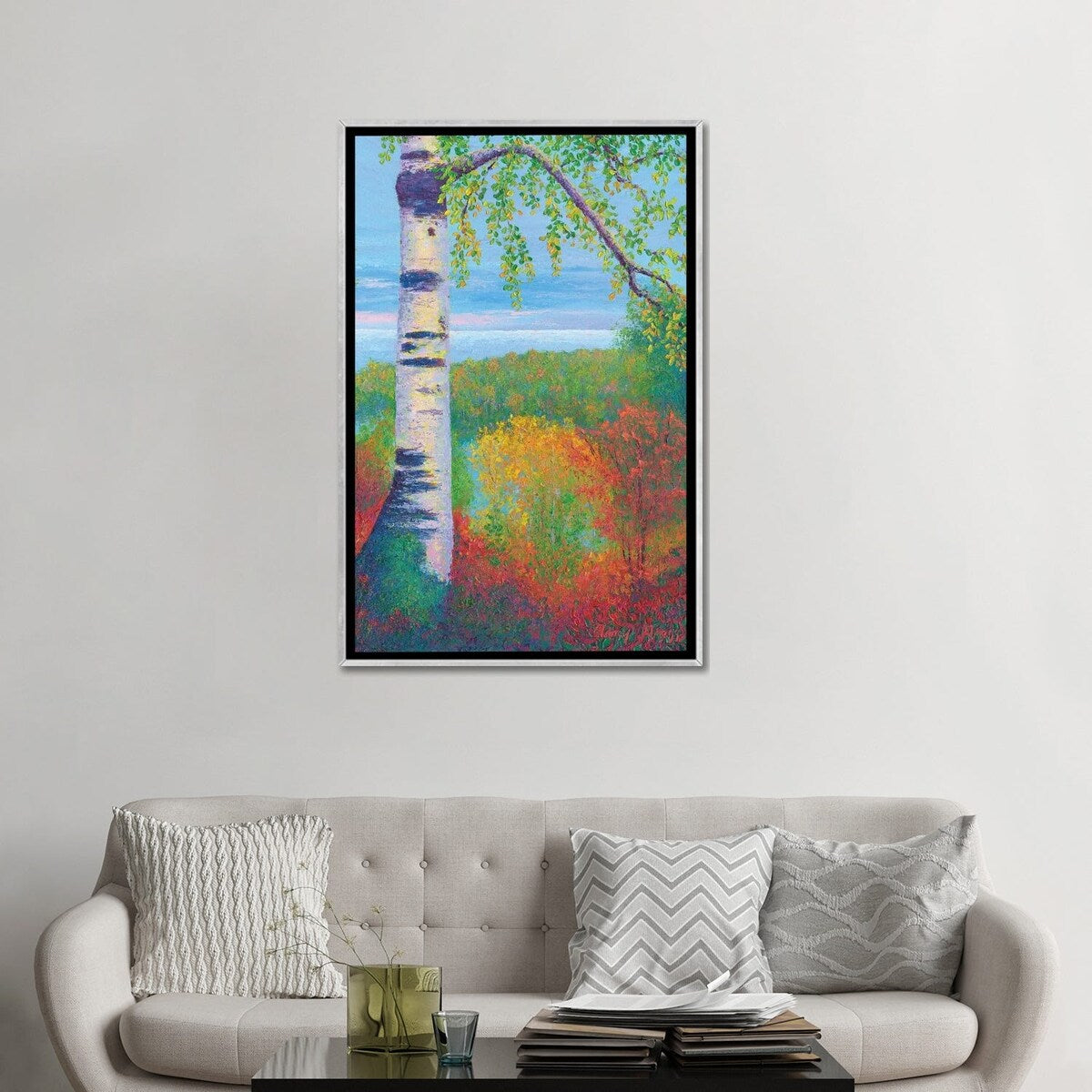 iCanvas "Birch At Gitche Gumee" by Nancy Gregg Framed