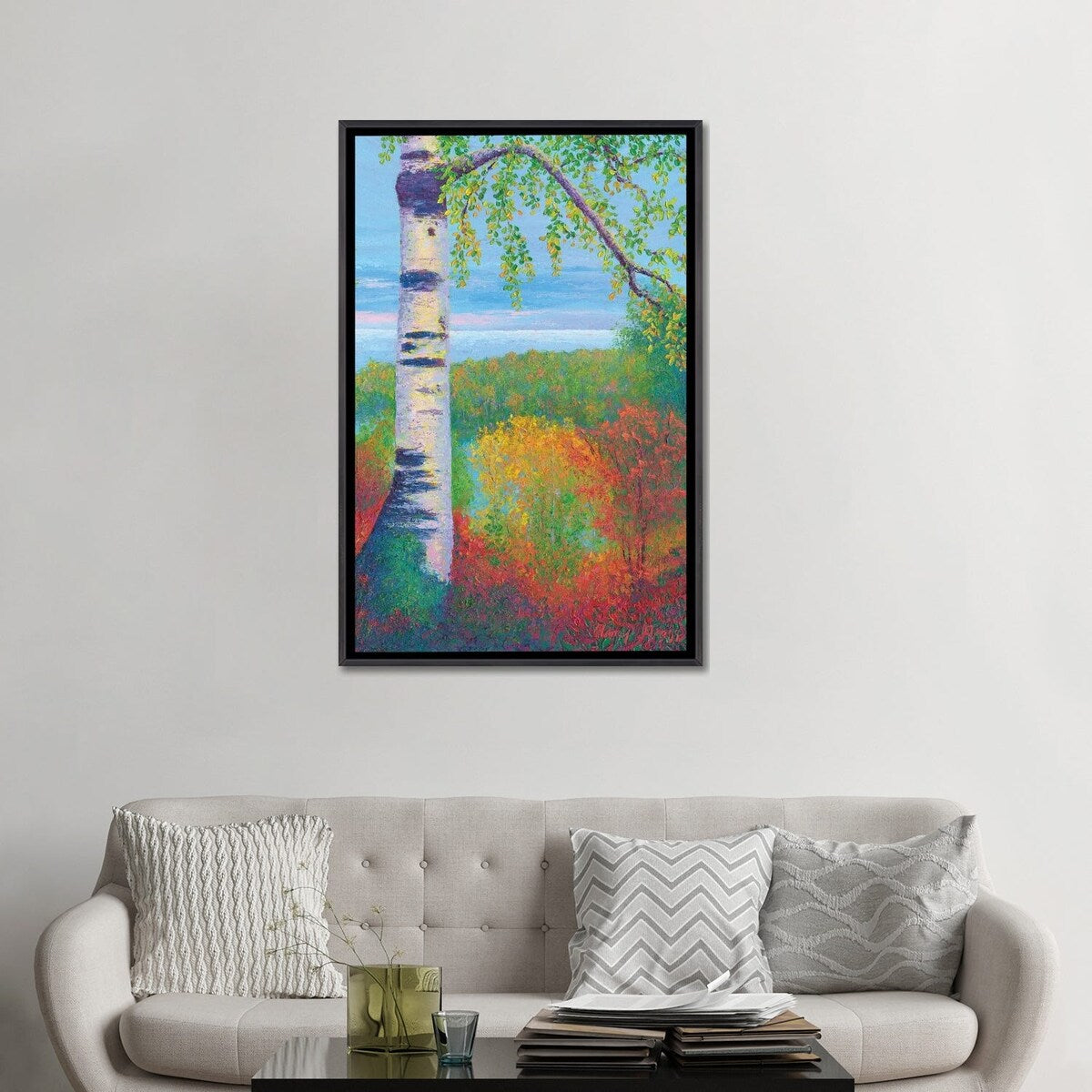 iCanvas "Birch At Gitche Gumee" by Nancy Gregg Framed